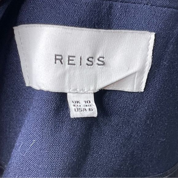 Reiss Navy Blue One Button Wool Blazer sz 6 - Picture 2 of 8